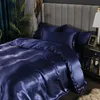 Luxury Satin Bedding Set Rayon Däcke Cover Single Double King Size Kit Designer Bedbling Set Bed Linen 240425