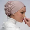 Hijabs Novo modal macio de chapéu de turbante muçulmano amarrar algodão hijab taps islâmico subdcarf bonnet Índia chapéu feminino turbante mujer d240425