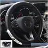 Steering Wheel Covers Car Ers 100% Brand New Reflective Faux Leather Elastic China Dragon Design Protector Drop Delivery Automobiles M Otgfs