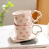 Tumblers Middle East Style Coffee Tea Cup Creative Heart Ceramics Milk Cups Porcelain Wholesale Tableware Gift H240425