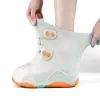 Boots Washable Shoe Covers Unisex White Button Big Open Over Shoes Ankle Boot Rain Shoes Cover Waterproof Men New Rainshoes Galoshes