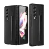 Covers scharnier met S Pen Socket Case voor Samsung Galaxy Z Fold 3 5G volledige bescherming met penhouder Case Z Fold4 5G lederen telefoonhoes