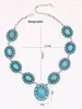 Choker ankomst vintage legering syntetisk turkos halsband mode smycken kvinnor