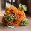 Fleurs décoratives 45 cm Bear Coroufleur de tournesol combinaison de fleurs séchées Bouquet bijoux art floral faux ornements accessoires