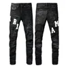 Designer jeans män denim broderi byxor mode hål byxa oss storlek 28-40 rippade jeans mager jeans staplade jeans hip hop jeans märke jeans