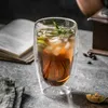 Gobelers transparent en verre tasse lait whisky thé bière double créativité chauffante résistante à café expresso cocktail vodka wine tasse drinkware h240425