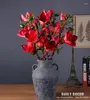 Dekorativa blommor grossist verklig touch hög simulering magnolia artificiell commen bomhax handkänsla / filt kvalitet kapok