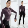 Designers Women Yoga Suit Autumn And Winter Top Long Sleeved Womens Standing Neck Tight Fingertips Fitness Quick Drying Running