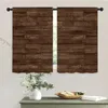 Cortina 2 PCs Vintage Wood Grain Cozinha Cortinas