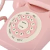 アクセサリーヴィンテージ電話デスクトップレトロアンティーク電話ホームオフィス電話ブラック/ピンク/グリーンのための昔ながらのファッションワイヤード電話