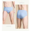 Mens Luxury Underwear Briefs 100% Natural Silk Knit Bikini Mid Waist Panties Size US M L XL Underpants Drawers Kecks Thong X3ZP