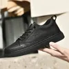 Casual Shoes Fashion Sneakers Men Genuine Leather Korean Vintage Men's 2024 Increase 5cm