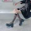 Calzini sexy ragazze nere jk tube calzini calze giapponesi giapponese jacquard galf seta grande polka dot dot ultra-sottile millennio