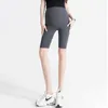 MATERNITY Bottoms Summer Nylon Thin Nylon Maternité Half Legging Samant Souprep Brewable Belly Yoga Shorts Pantals pour femmes enceintes