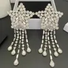 Роскошная мода Shiny Rinestone Crystal Star Tassel Women Clips Серьги ювелирные изделия великолепные сережки