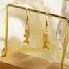 Orecchini penzolanti in acciaio inossidabile Fashion Drop Silver Colore e Gift di gioielli placcati in oro per le donne