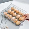 Großhandel Kühlschrank Ei Rolling Dispenser Ei Organizer Kühlschrank Küche Transparent Stapelbarer Lagerbehälter Ospace ZP118