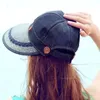 Sun Hat Ladies Wide Brim Straw Women Large Floppy Summer Beach A Button Cap Hatts For 240415