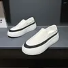 Casual Shoes Men Sneakers Sport Creepers Lightweight Athletic Round Toe Flatforms Plain Flats Slip On Skate Cow Skin Trainers Muffin