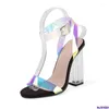 Chaussures décontractées Transparent PVC Jelly Sandales Open à bout hautes pompes Femmes féminines Party Mariage Talon Femme 2024 GHN