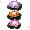 Titulares de vela 3pcs água flutuante lótus clara de flores românticas em forma de piscina Buda com baterias