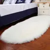 Teppiche weiße Nachahmung Schafsleder Teppich Oval für Wohnzimmer Wohnkultur weiche flauschige Kunstpelz Fläche Teppich Plüsch künstlicher Wollkissen grau