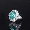 Rings Cluster Annuci di grottaia di uovo di piccione Paraiba 925 anello certificato originale in argento sterling per donne designer di lusso gioielli