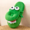 Zapatillas lindo cocodrilo verde cocodrilo cómodo invernal cálido creativo creativo regalos de alta calidad hogar para enviar amigos