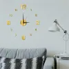 Klokken 1/2 stks grote wandklok 3d lichtgevende frameloze wandklokken digitale klokstickers stille klok voor thuis woonkamer