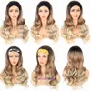 Perucas e peças de cabelo Wig Ice Silk Band Big Wave Long Curly Chemical Fiber Set para a cabeça Xuchang