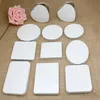 Mirrors All White Double Sided Mirror Foldable Pocket Makeup for Mirrors Circular Square Heart Women Girls Cosmetic Mirrors Beauty Tools