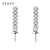 Boucles d'oreilles STAD CLUCI Silver 925 Montage d'oreille perlé Zircon Push Back Design Sterling Women Wedding Party Bijoux SE147SB