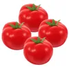 Decorative Flowers 4 Pcs Imitation Tomato Food Decor Artificial Vegetable Decorations Simulation Models Plastic Fake Foam Toddler