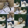 Yüzük Solitaire 1.5CT Lab Diamond 24K Gold Ring Orijinal 925 Sterling Sier Engagement Band Kadınlar Gelin Takı Damlası Teslimat Otxun