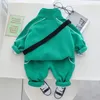 Set di abbigliamento ragazzi Spring Autumn Children Celpette di cotone Pantaloni Borsa da 3 pezzi da 3 pezzi per il bambino da 1 a 6 anni abiti sportivi per bambini