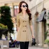 Women's Trench Coats Lady Formal Jacka Kvinnor pendlar elegant dubbelbröst med veckad detaljering av a-line silhuett för chic