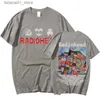 T-shirts masculins T-shirt imprimé Radiohead Retro pour hommes T-shirt Unisexe surdimensionné 100% pur pur