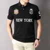 Męska koszula polo polo męskie bawełniany York haft z krótkim rękawem sporty sportowe zagraniczne ts czarne proste luźne luźne rozmiar