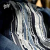 Men's Jackets Mens Denim Shirt Blue Dyed Rags Patchwork Fashion Washed Frayed Jeans Coat For Male