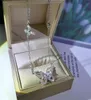 Clsssical Brand New Luxury Jewelry 925 Sterling Silver Marquise Cut White Topaz Diamond Gemstones Butterfly Pendant Women Clavicle9707607