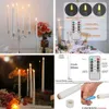 LED Flameless Taper Candles 6.5/11 Batteriebedienete gefälschte Flackern von Kerzen, die Elektrik Long für Hochzeitsheimdekoration 240417