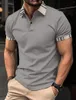 Herren Polos Sumer Kragen Druck Revers Anti-Pillin Pure Color Polo Shirt Kurzarm Casual Business Fashion Slim Fit