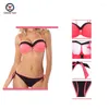 Women's Swimwear CHINGYUN 2024 Style Beach Bikini European And American Fashion Sexy Water Pink Lace Female Split Low Waist Bandeau Swimming