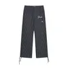 Fashion brand new letter embroidery striped straight pants American men and women high street trend loose casual pants