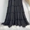 Ethnic Clothing Middle East Design Double Layer Chiffon Five Lace Abaya Dress Womens Muslim Long