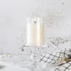 Titulares de vela Nordic Glass Holder com cobertura para a TEALight Candlestick Decoração de Crystal Pillar Stand Candelabra