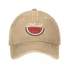 Ball Caps Casual Palestine Watermelon Palestinian Baseball Cap Unisex Distressed Washed Sun All Seasons Travel Adjustable Fit Hat