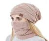 Backeskull Caps Hiver Bleie Hats Scarpe Set Femmes Chauffeur de tricot chaud Coup de crâne de crâne plus chaud épaissis