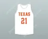 Anpassat namn Youth/Kids Player 21 Texas D1 Ambassadors AAU White Basketball Jersey 2 Top Stitched S-6XL