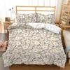 Folhas botânicas Tampa de edredão Floral Print King Bedding Conjunto de camas de microfibra macia Consolador de padrões geométricos com 2 travesseiros 240425